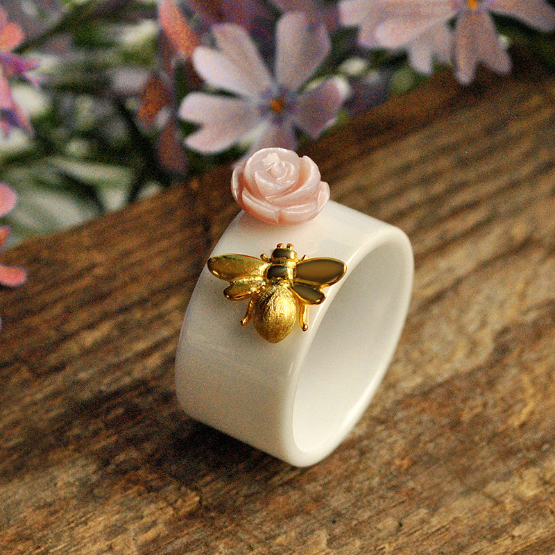 Bee and Rose Ring