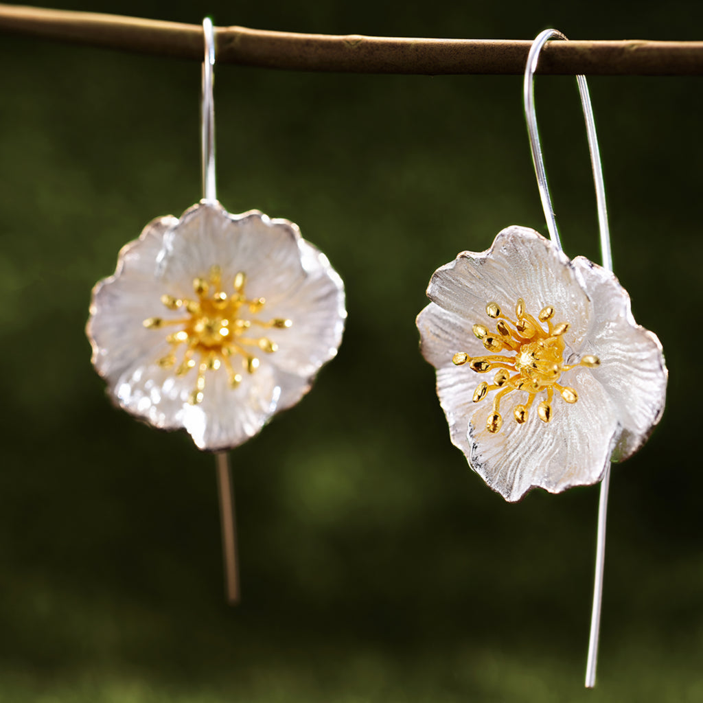 Blooming Poppies Flower Earrings