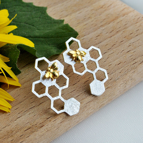 Bee Honeycomb Earrings
