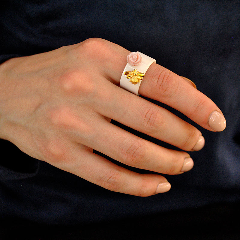 Bee and Rose Ring
