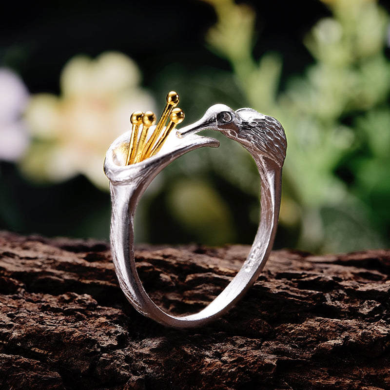 Hummingbird Adjustable Ring