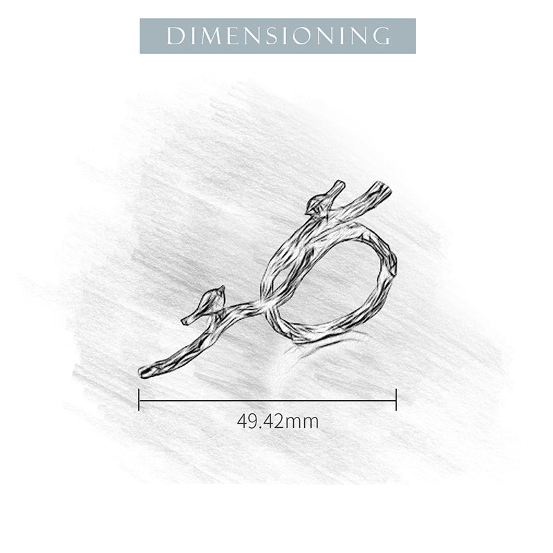 Bird on Branch Adjustable Ring