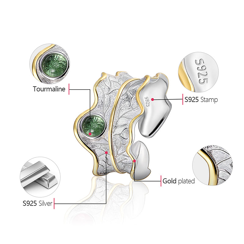Peony Leaf Adjustable Ring