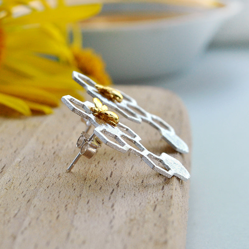 Bee Honeycomb Earrings