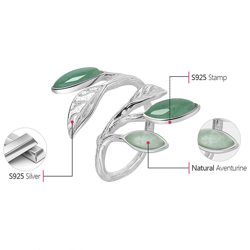 Spring in the Air Leaves Adjustable Ring
