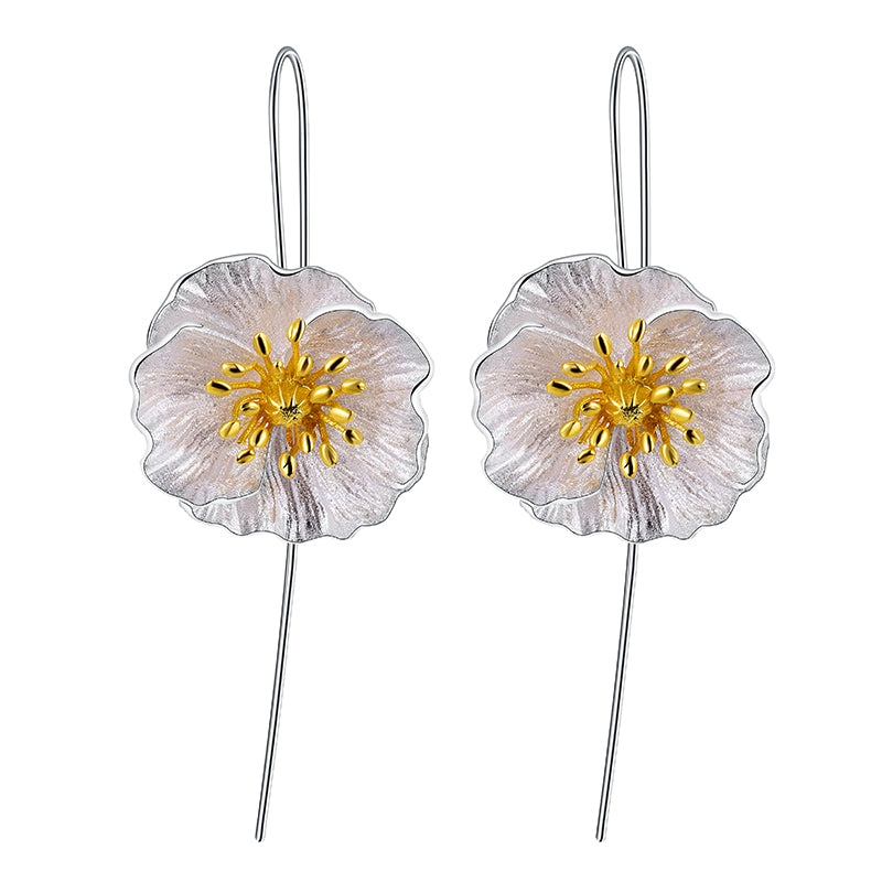 Blooming Poppies Flower Earrings