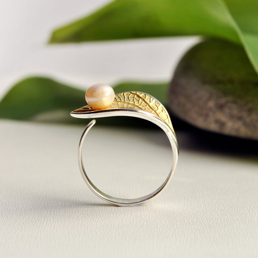 Pearl Leaf Ring