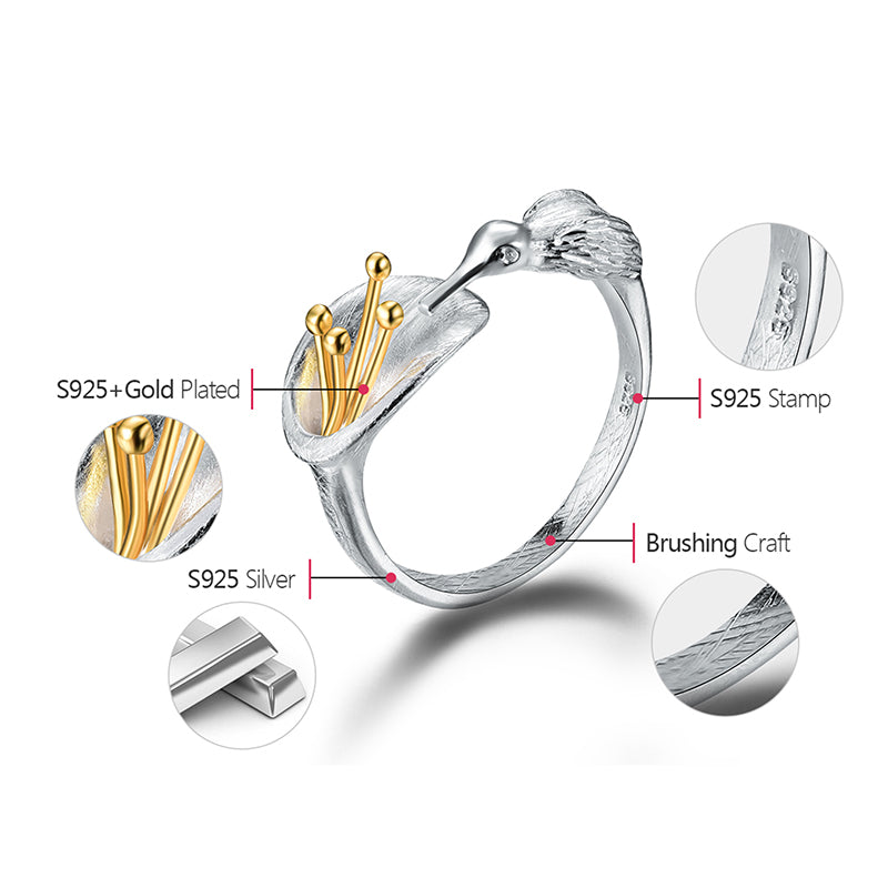 Hummingbird Adjustable Ring