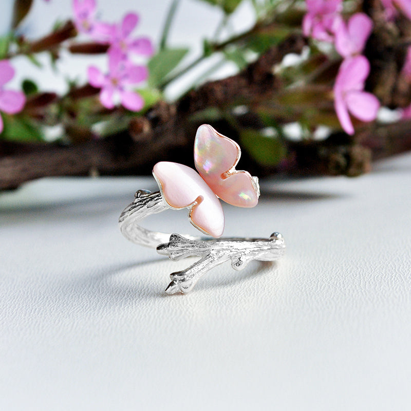 Butterfly on Branch Adjustable Ring