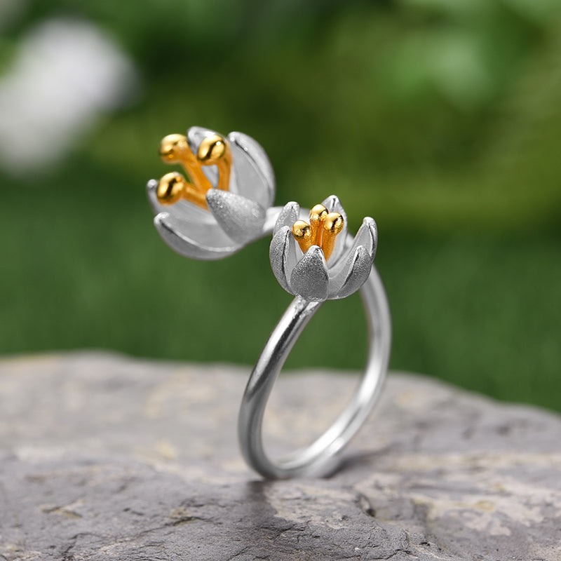 Fresh Blooming Flower Adjustable Ring