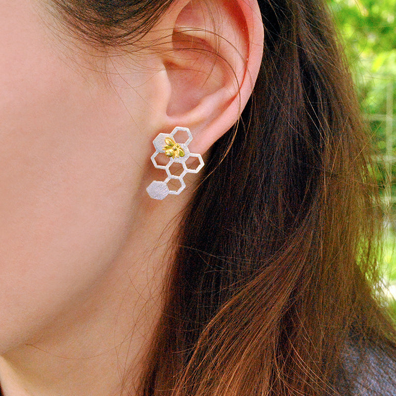 Bee Honeycomb Earrings