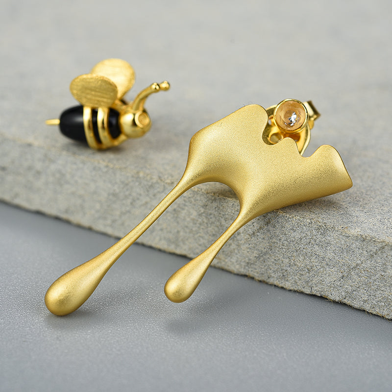 Bee and Dripping Honey Earrings