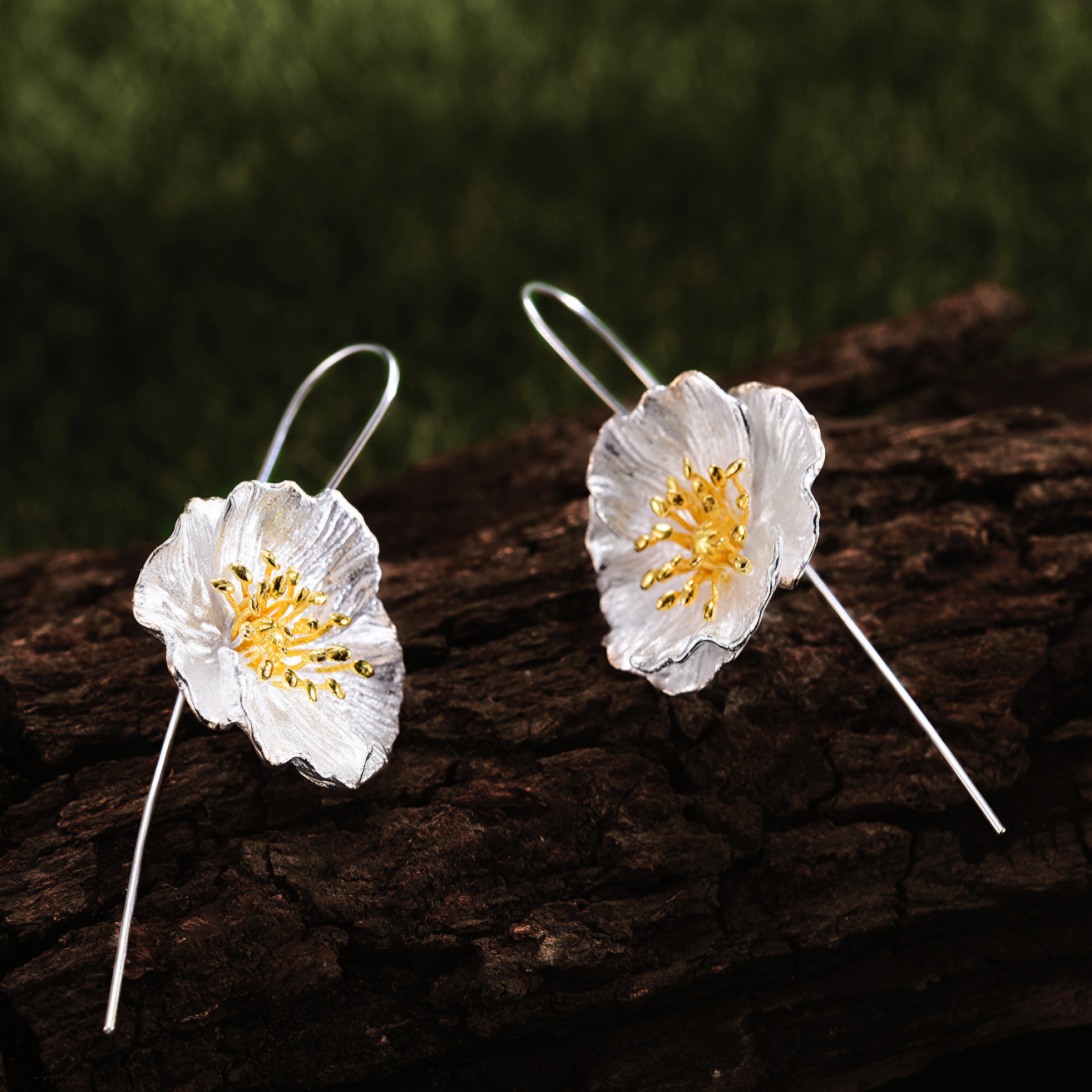 Blooming Poppies Flower Earrings