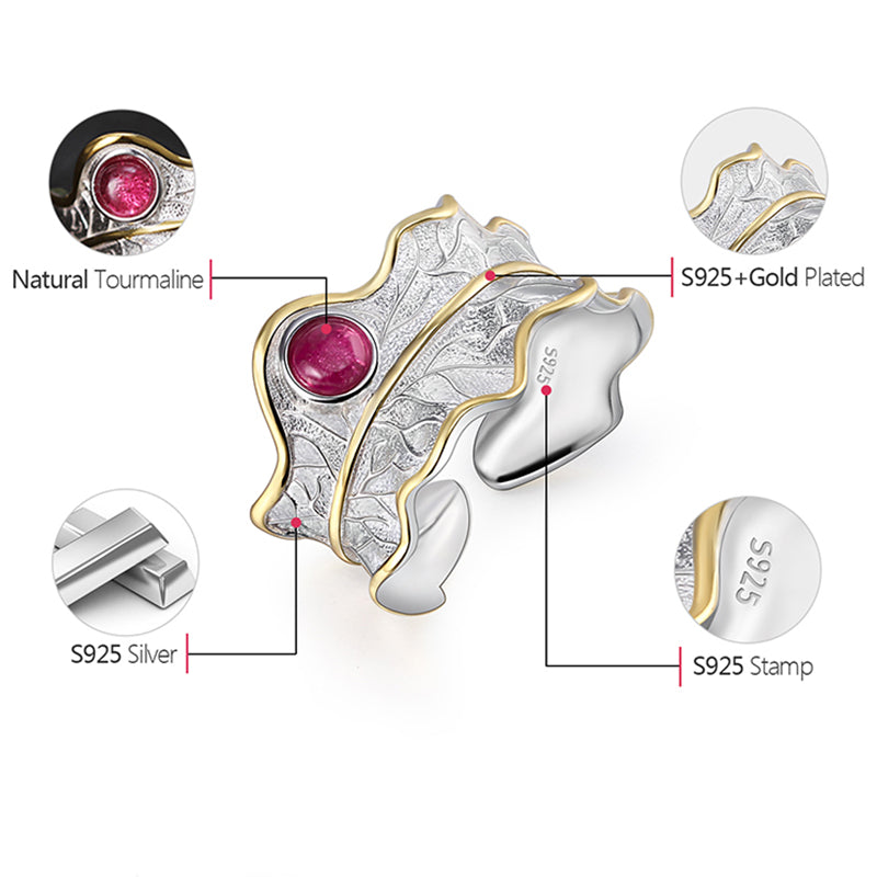 Peony Leaf Adjustable Ring