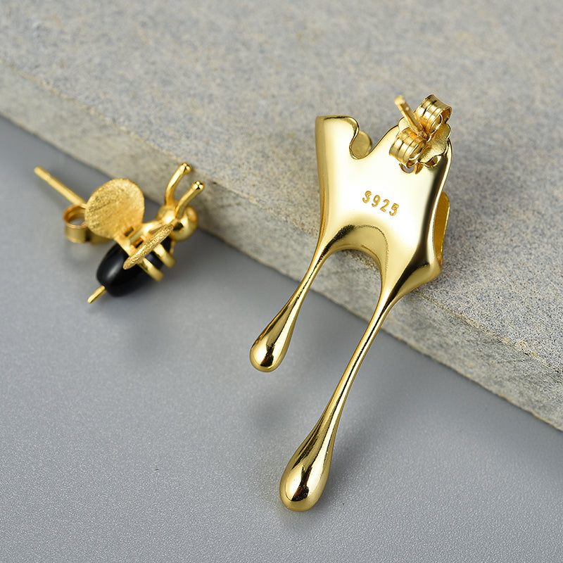 Bee and Dripping Honey Earrings