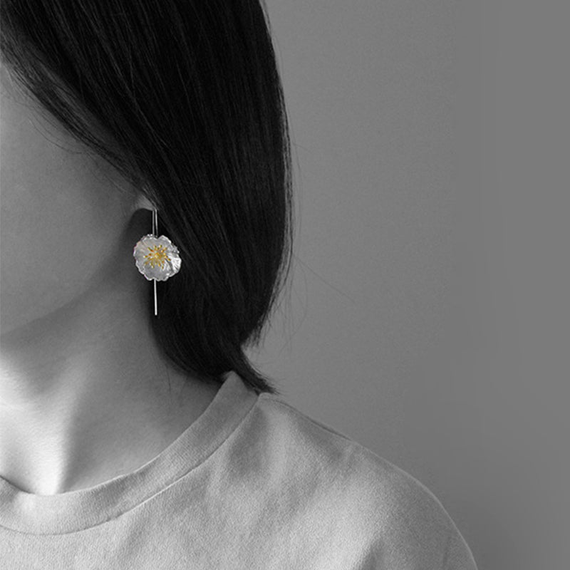 Blooming Poppies Flower Earrings