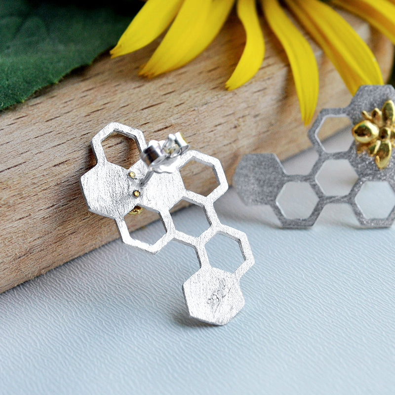 Bee Honeycomb Earrings