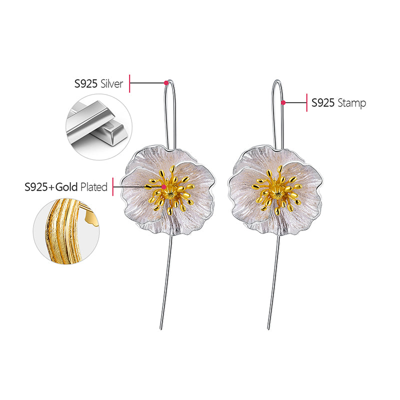 Blooming Poppies Flower Earrings