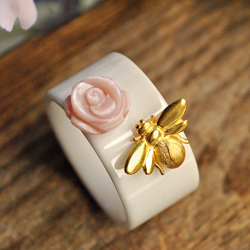 Bee and Rose Ring