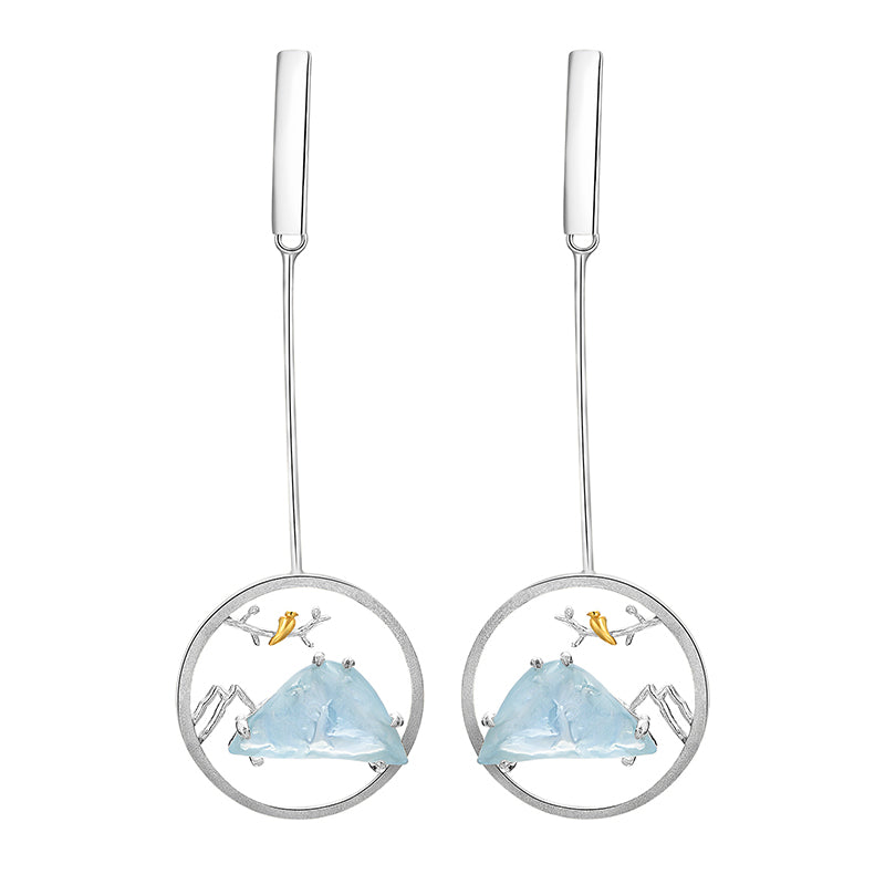 Bird and Mountain Earrings