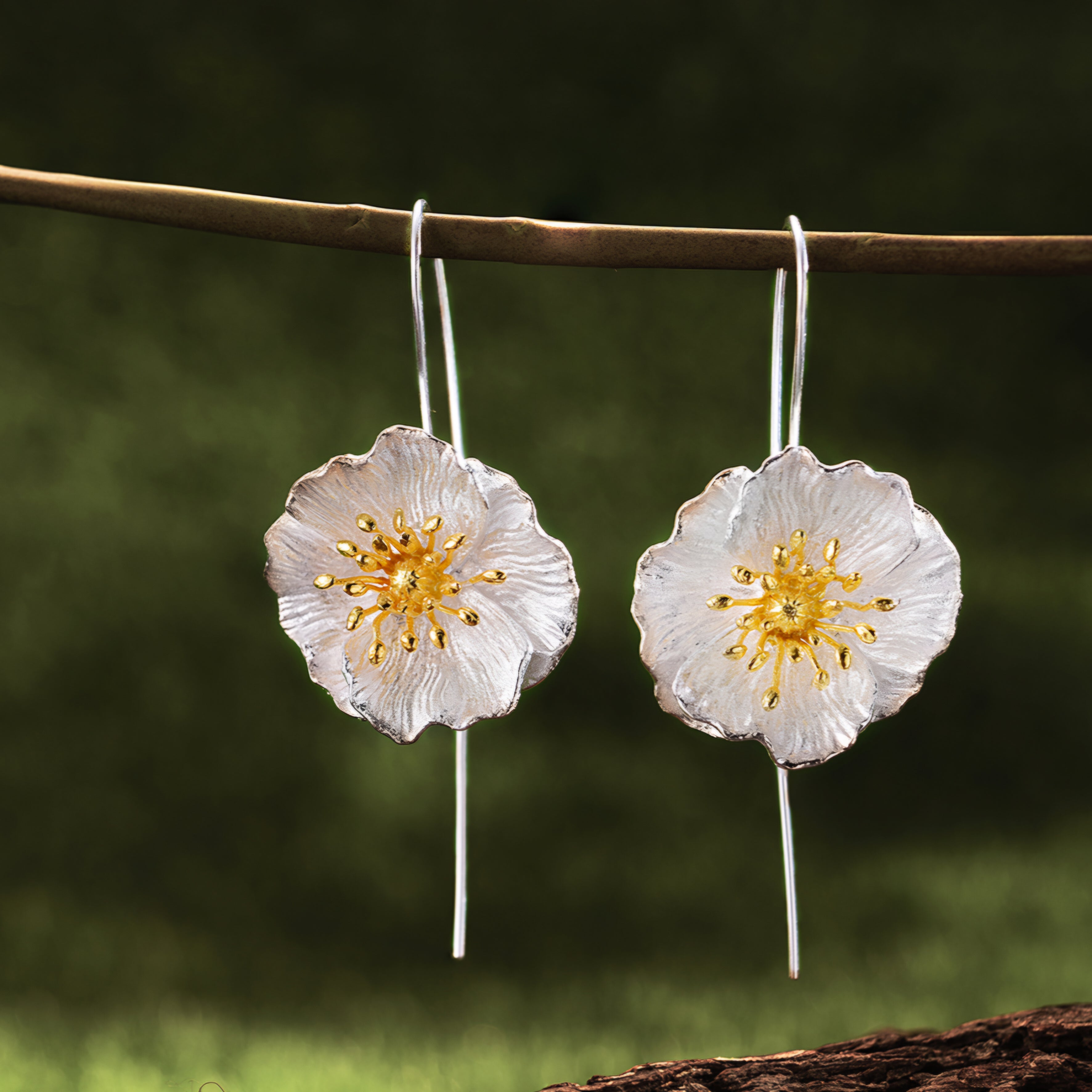 Blooming Poppies Flower Earrings