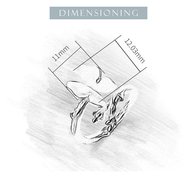 Butterfly on Branch Adjustable Ring
