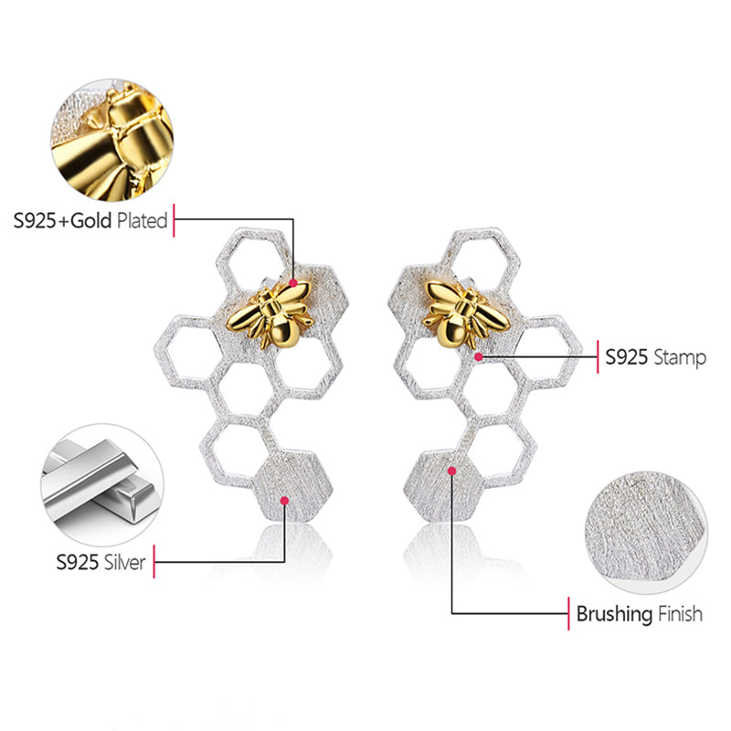 Bee Honeycomb Earrings