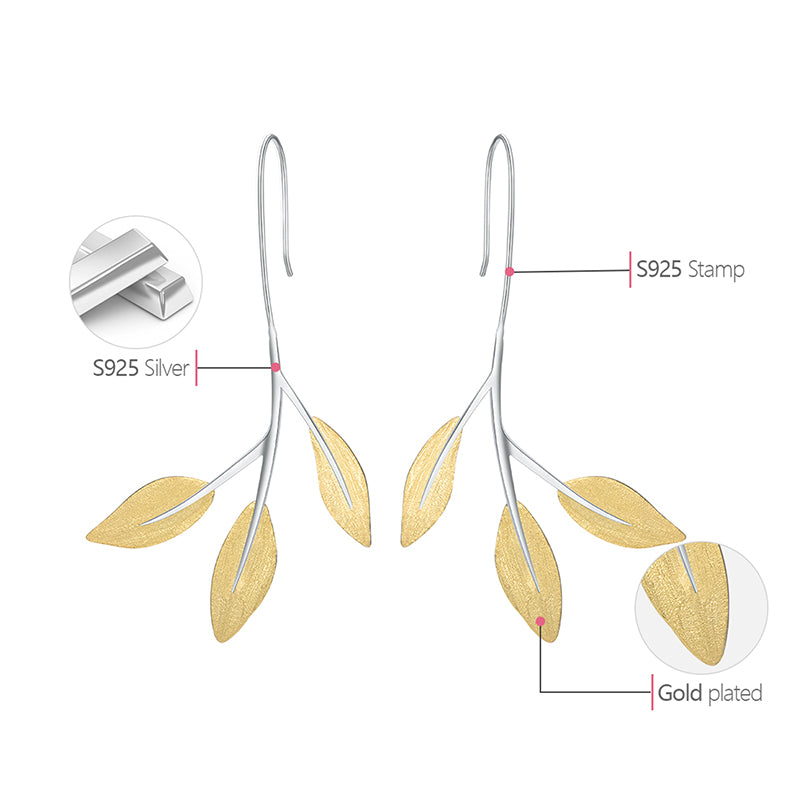 Minimalist Leaves Earrings