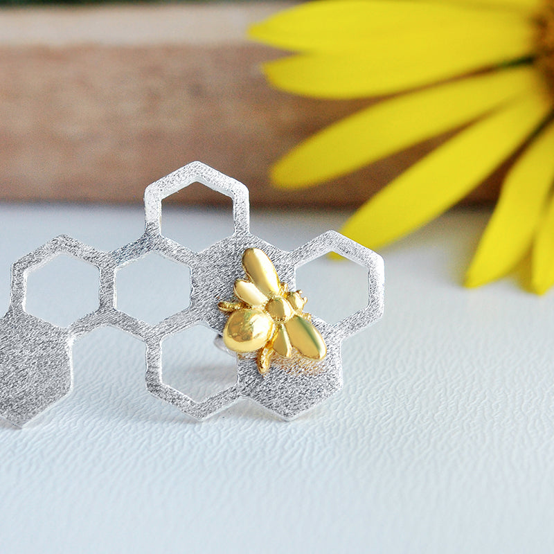 Bee Honeycomb Earrings