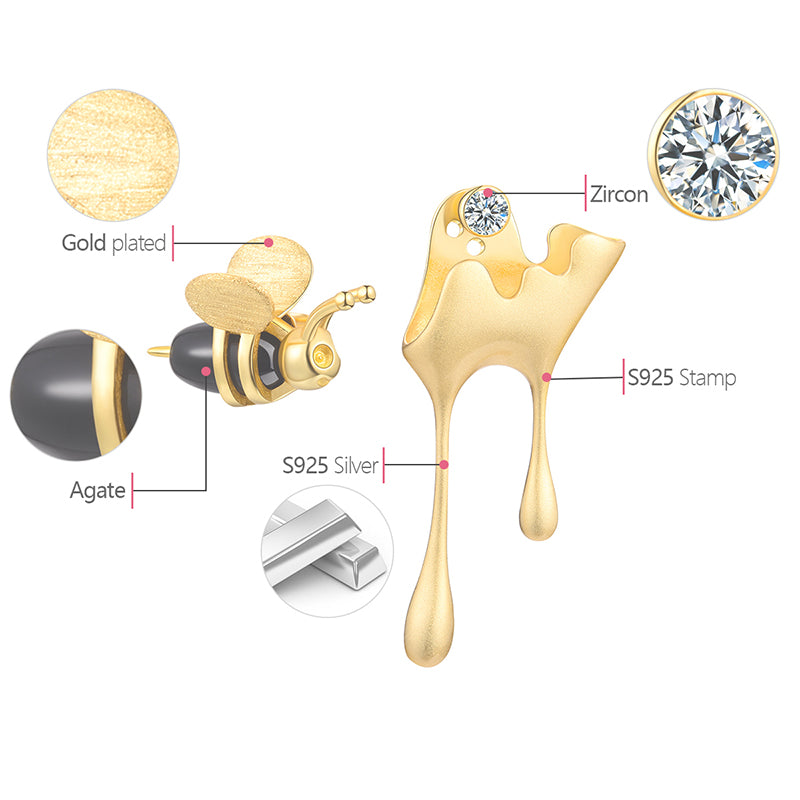 Bee and Dripping Honey Earrings