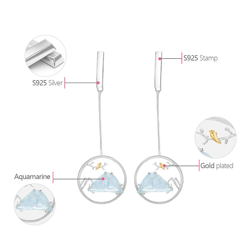 Bird and Mountain Earrings