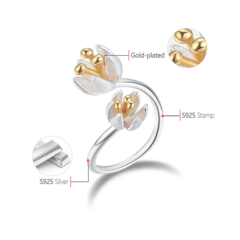 Fresh Blooming Flower Adjustable Ring