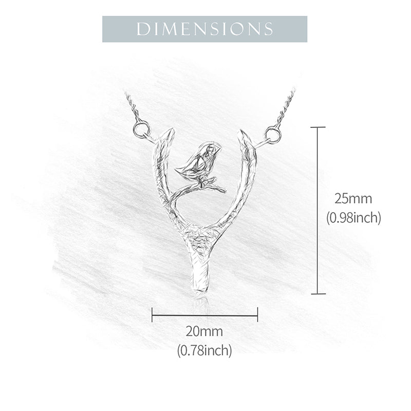 Bird on Wishbone Necklace