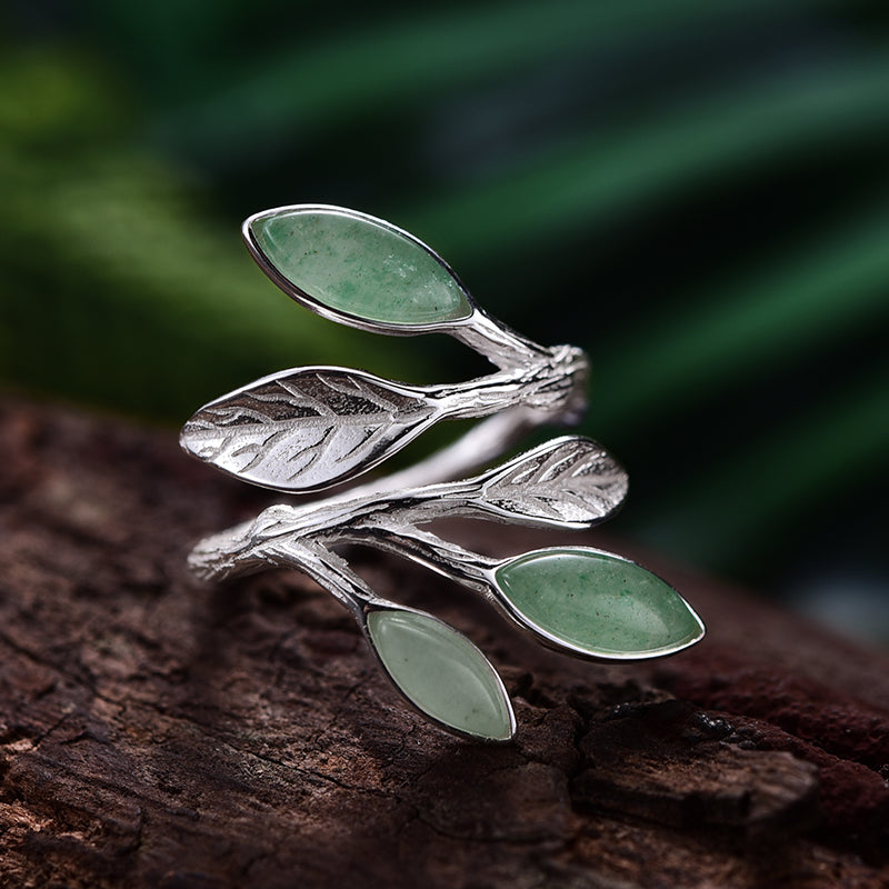 Spring in the Air Leaves Adjustable Ring