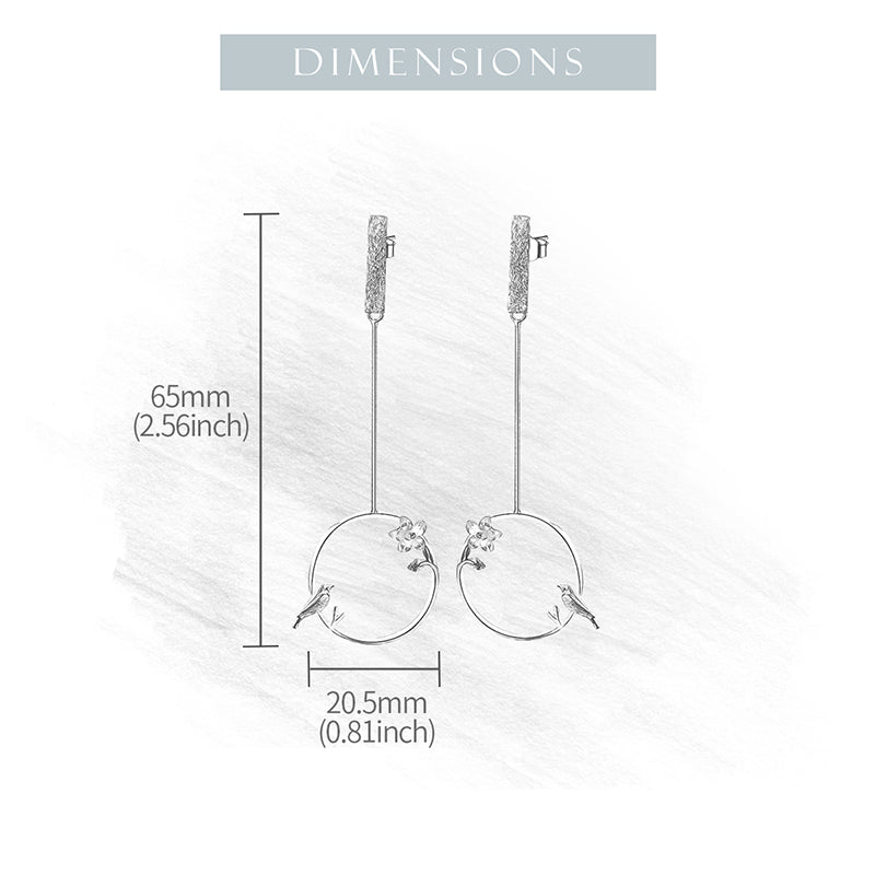 Bird and Flower Earrings