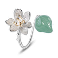 Lotus Whispers with Green Aventurine Adjustable Ring