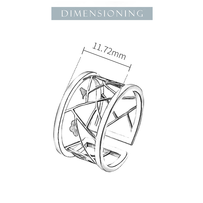 Paper Cut Bird Adjustable Ring
